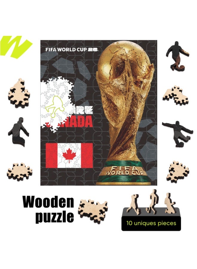 FIFA World Cup FIFA Official Licensed World Cup Trophy "We Are Canada" Wooden Jigsaw Puzzle 200 Pieces - Image 2